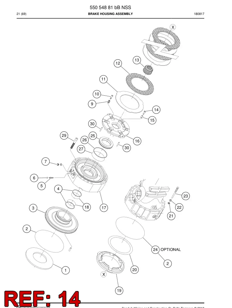 55214054 552 140 54 Screw, Adjusting - Sandvik Technical Drawing