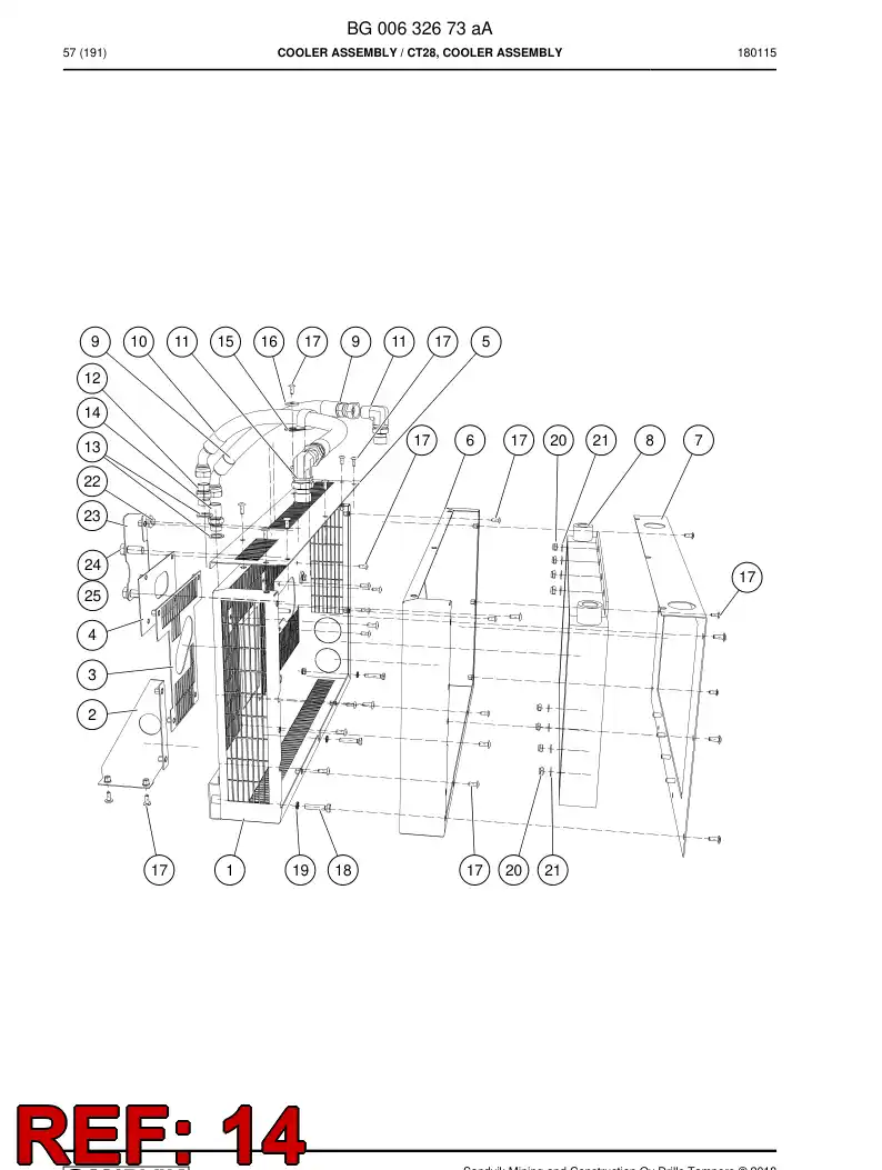 55214115 552 141 15 Fitting - Sandvik Technical Drawing