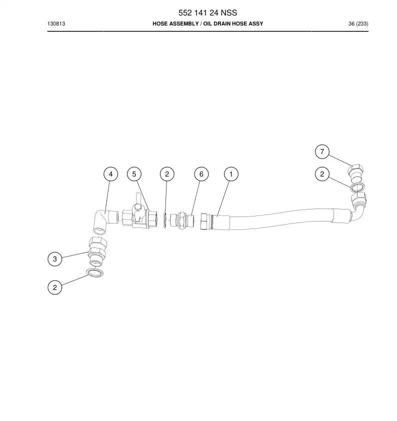 55214124 552 141 24 Hose Assembly - Sandvik Technical Drawing