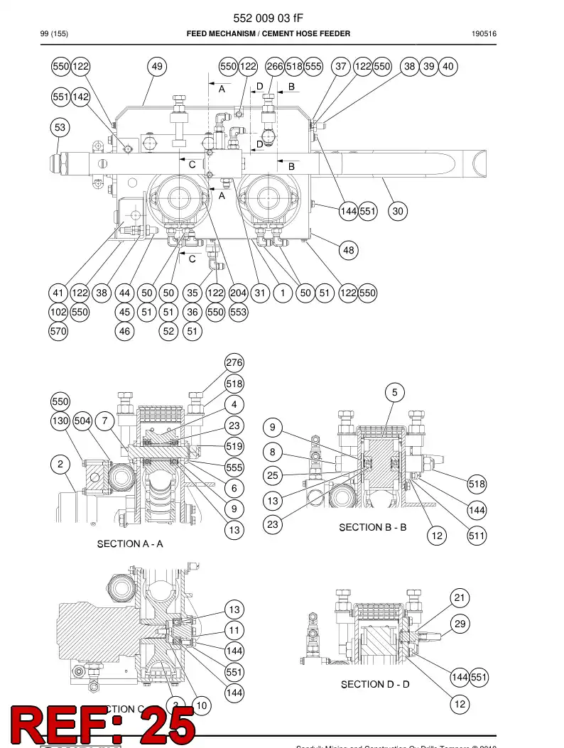 55214155 552 141 55 Bushing - Sandvik Technical Drawing