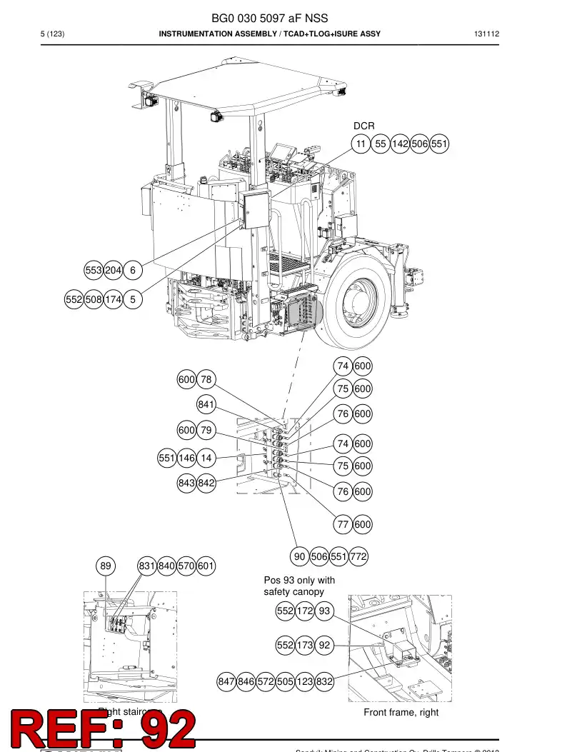 55214612 552 146 12 Plate, Mounting - Sandvik Technical Drawing
