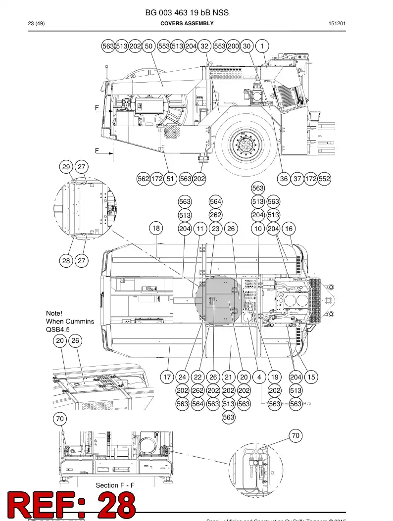 55214613 552 146 13 Plate - Sandvik Technical Drawing