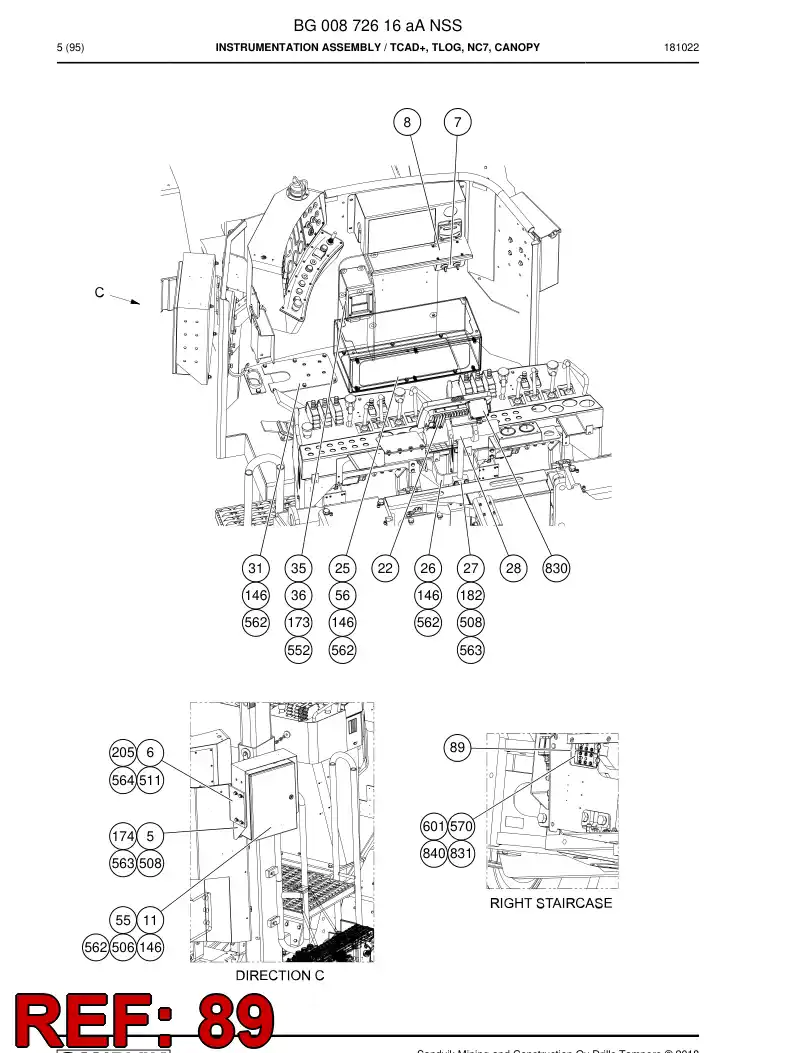 55214716 552 147 16 Plate, Mounting - Sandvik Technical Drawing