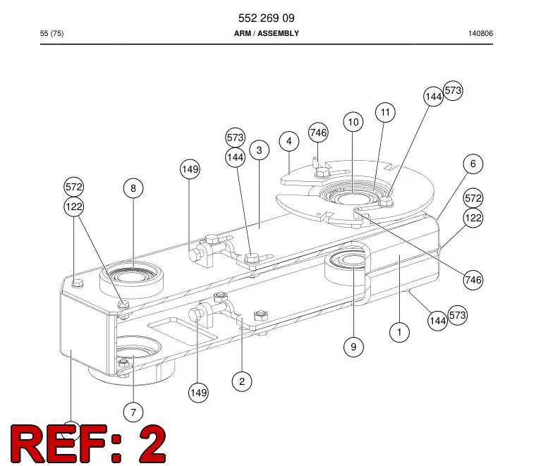 55215004 552 150 04 BEARING HOUSING - Sandvik Technical Drawing