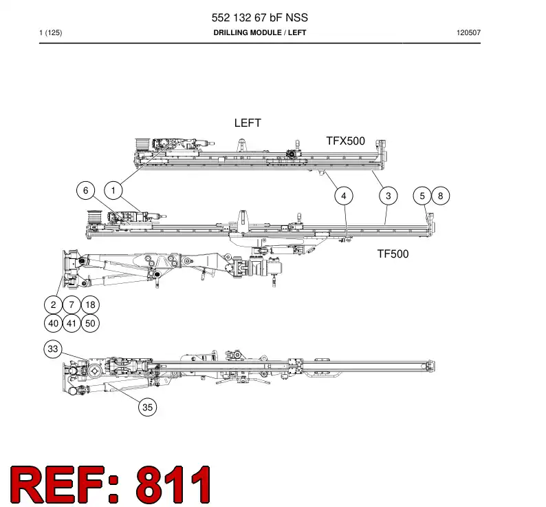 55215052 552 150 52 Hosing - Sandvik Technical Drawing