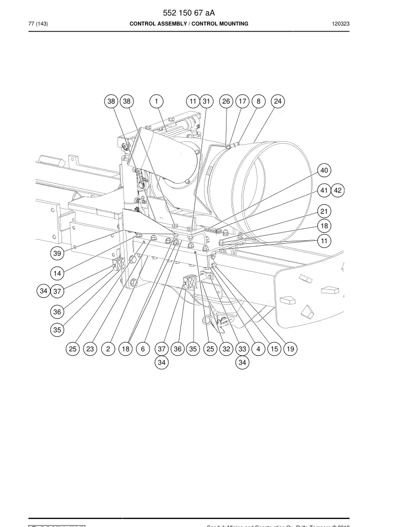 55215067a 552 150 67a CONTROL ASSEMBLY - Sandvik Technical Drawing