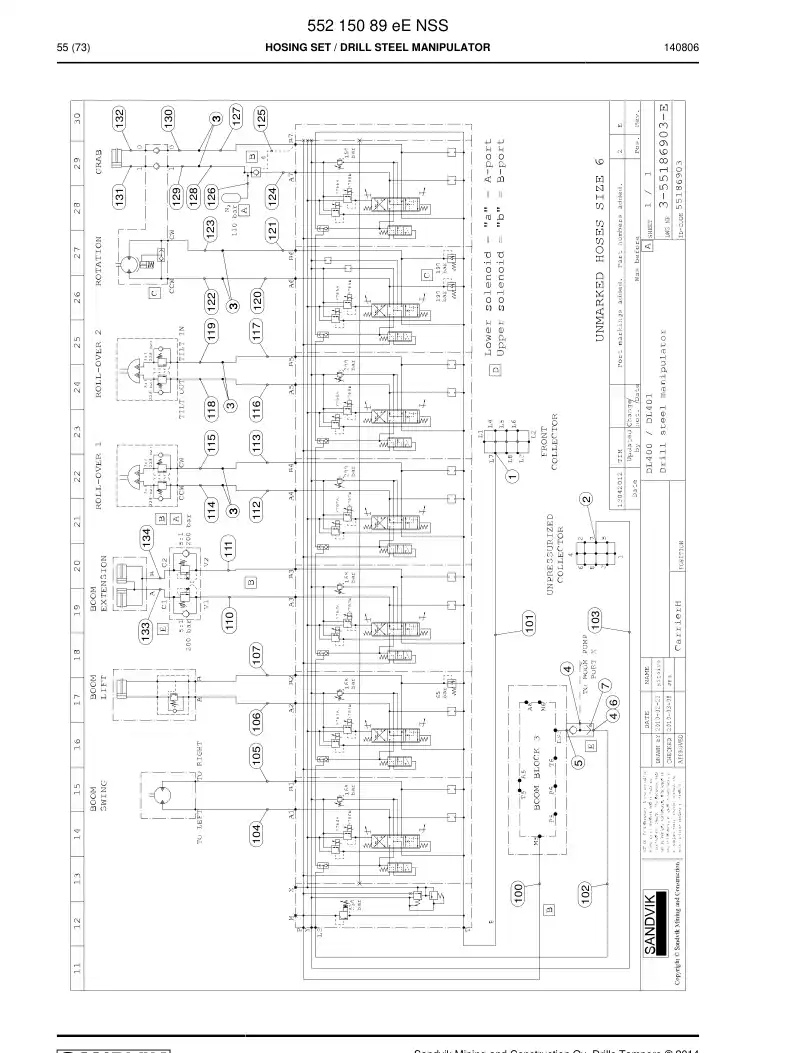 55215089e 552 150 89e Hosing Set - Sandvik Technical Drawing