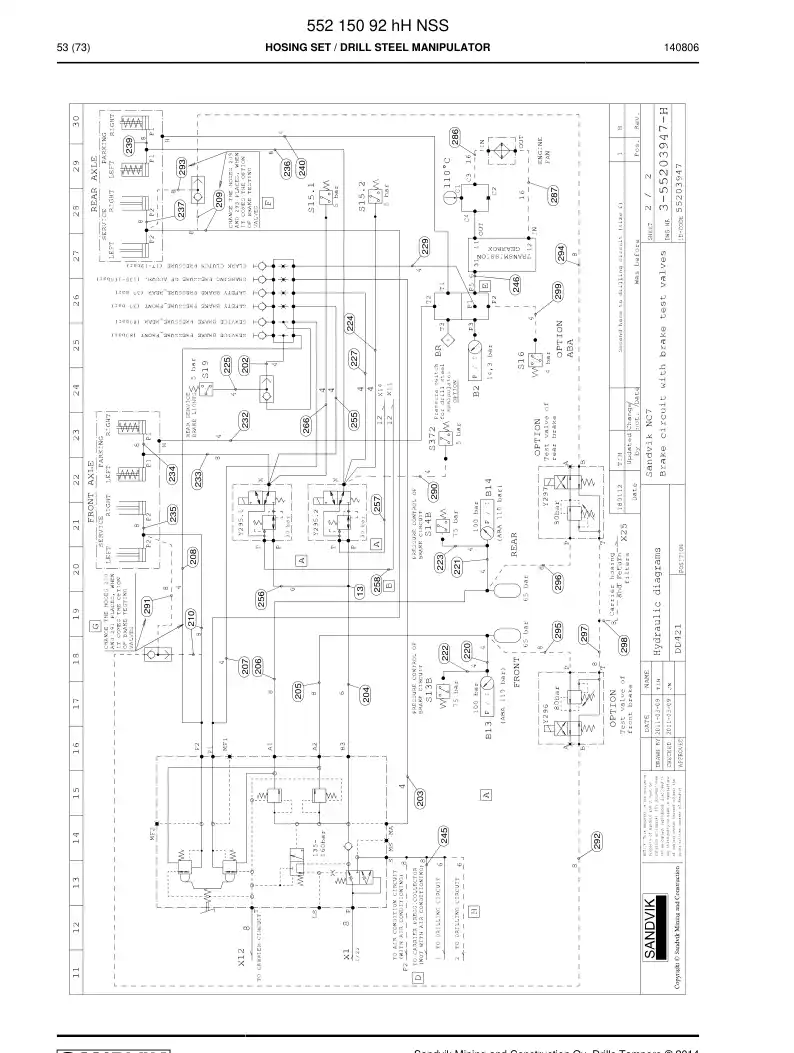 55215092h 552 150 92h Hosing Set - Sandvik Technical Drawing