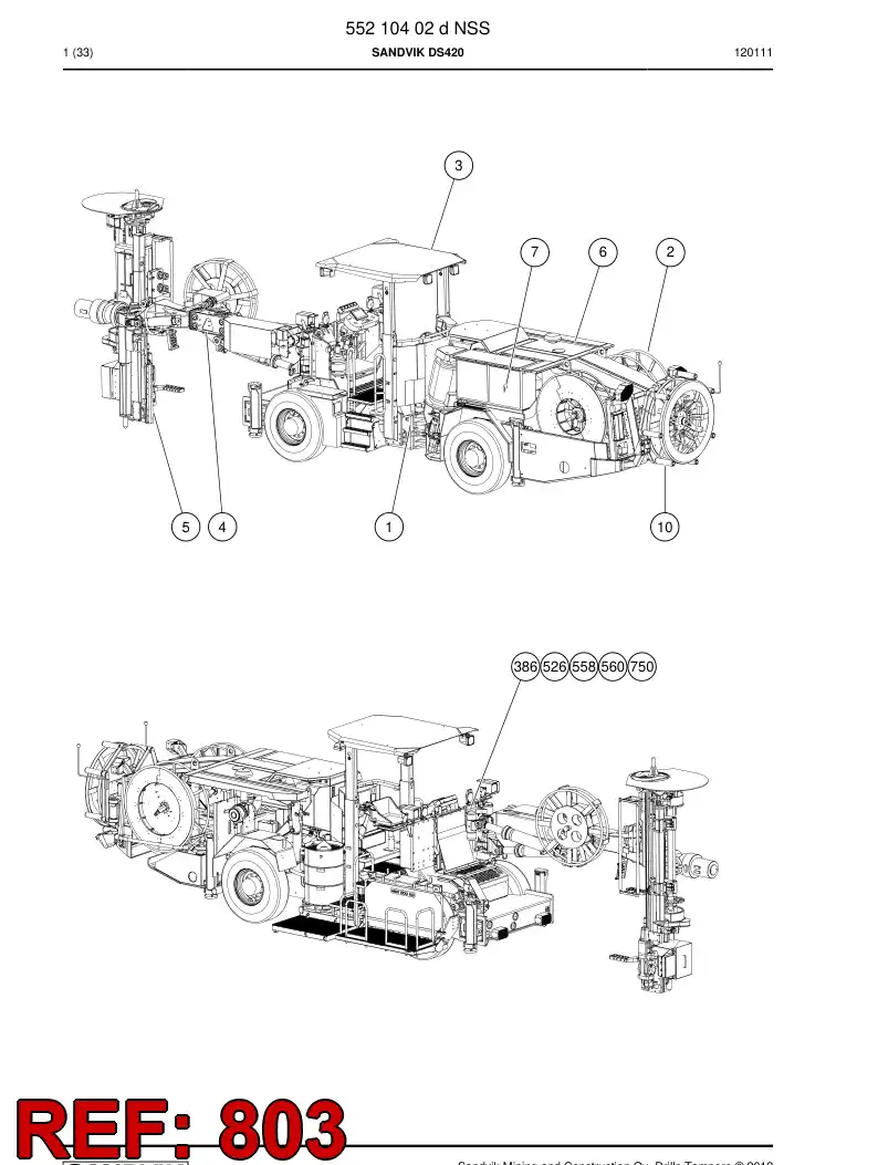 55215102a 552 151 02a HOSING - Sandvik Technical Drawing