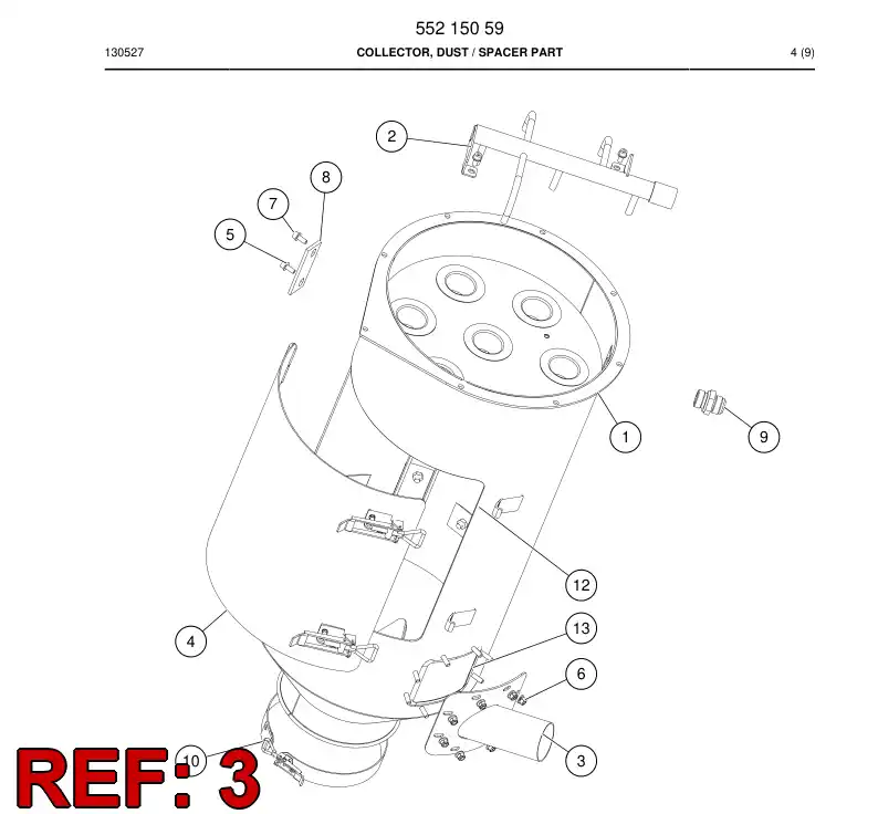 55215108a 552 151 08a Pipe, Intake - Sandvik Technical Drawing