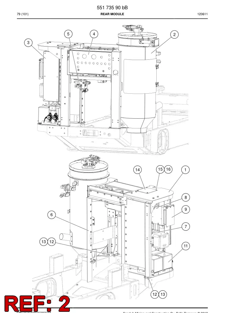 55215119 552 151 19 DUST COLLECTOR - Sandvik Technical Drawing