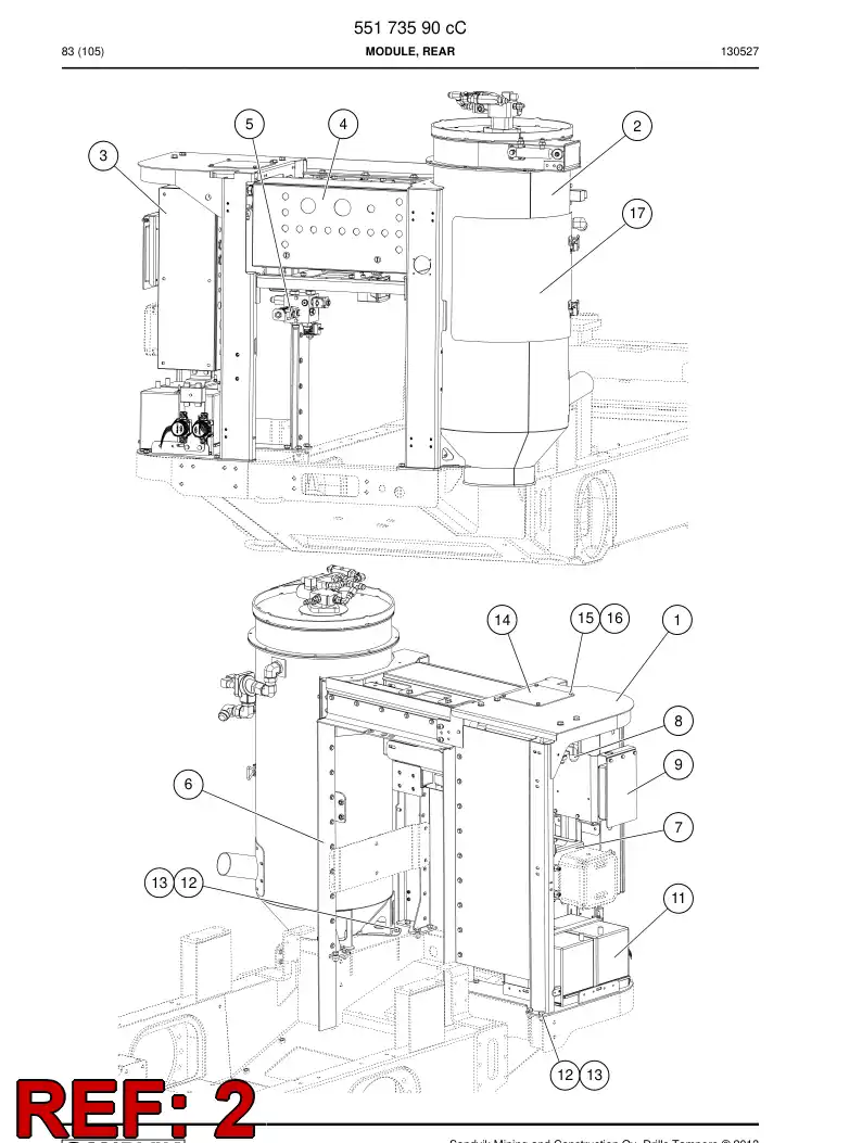 55215119b 552 151 19b Collector, Dust - Sandvik Technical Drawing