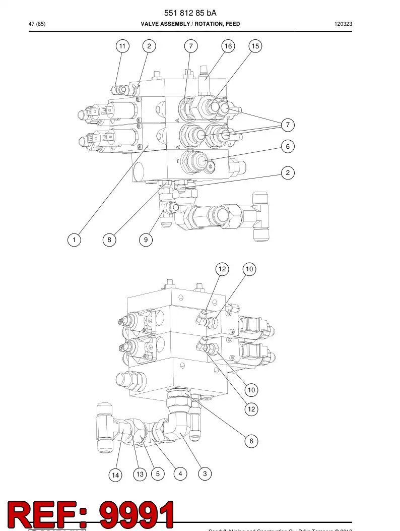 55215125 552 151 25 Stud - Sandvik Technical Drawing