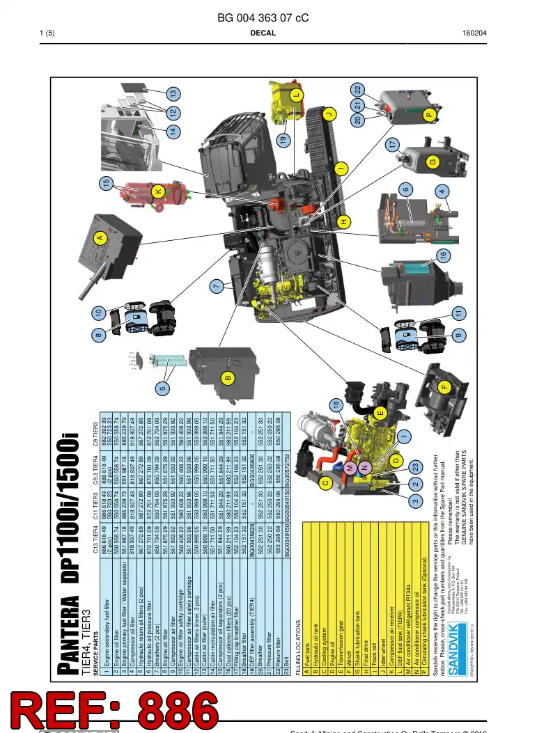 55215132 552 151 32 Breather - Sandvik Technical Drawing