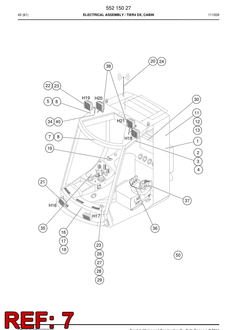 55215144 552 151 44 Wiring harness assembly - Sandvik Technical Drawing