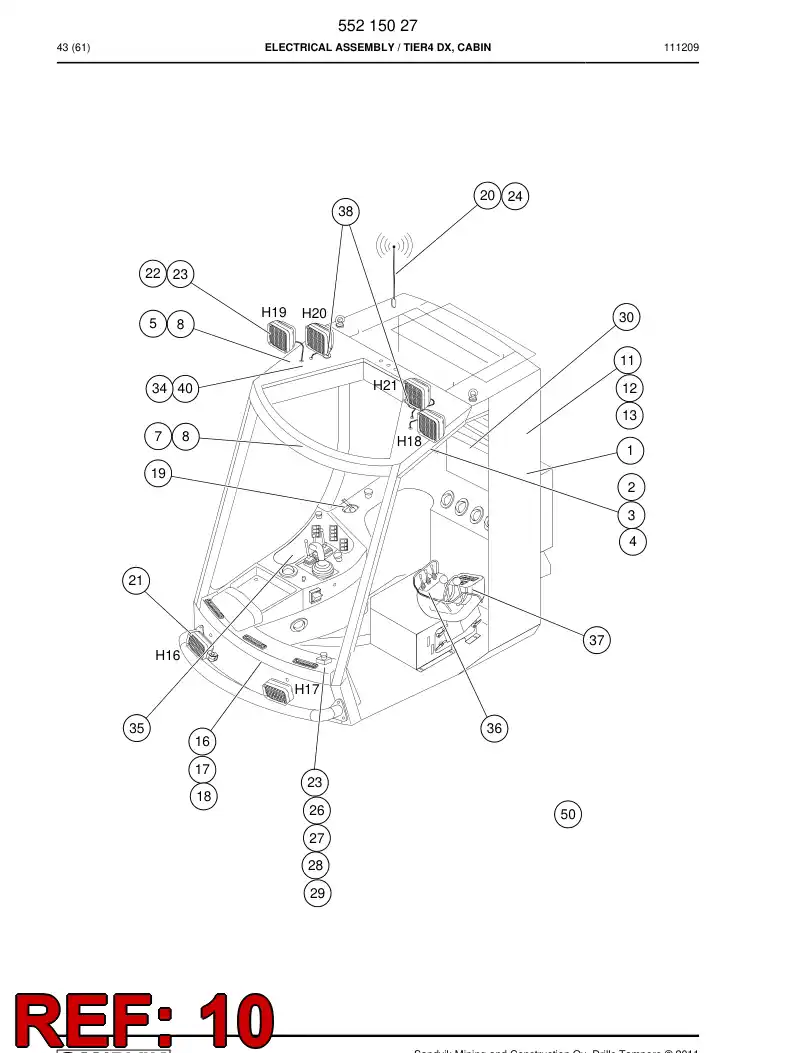 55215147 552 151 47 Wiring harness assembly - Sandvik Technical Drawing