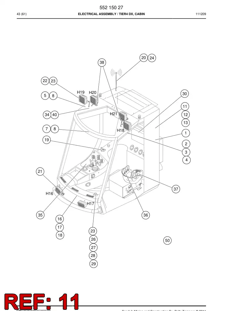 55215148 552 151 48 Wiring harness assembly - Sandvik Technical Drawing