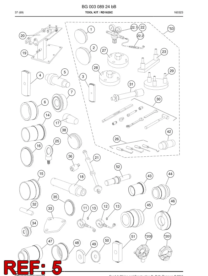 55215152 552 151 52 Punch - Sandvik Technical Drawing