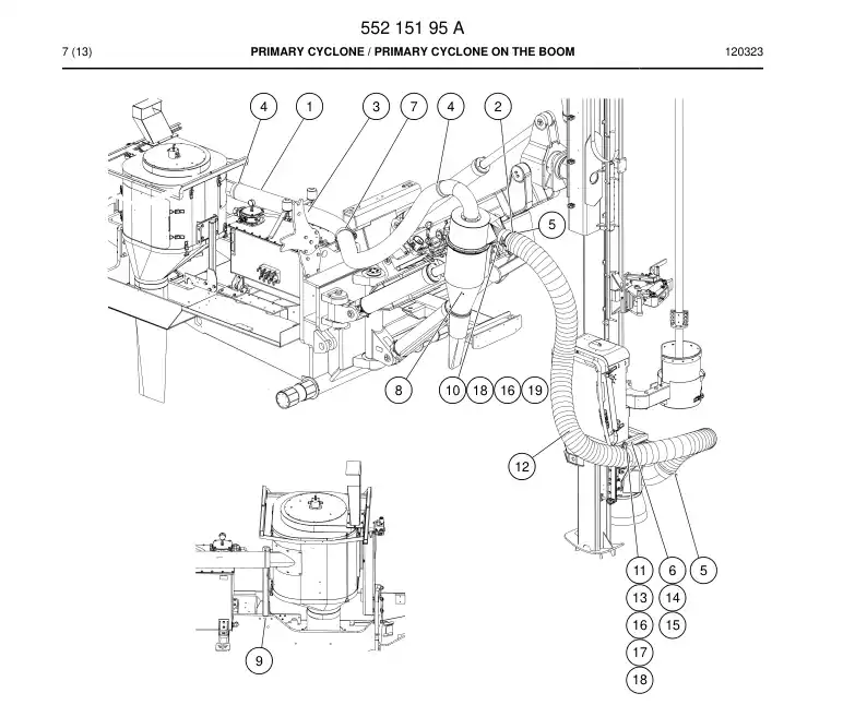 55215195b 552 151 95b Cyclone, Primary - Sandvik Technical Drawing
