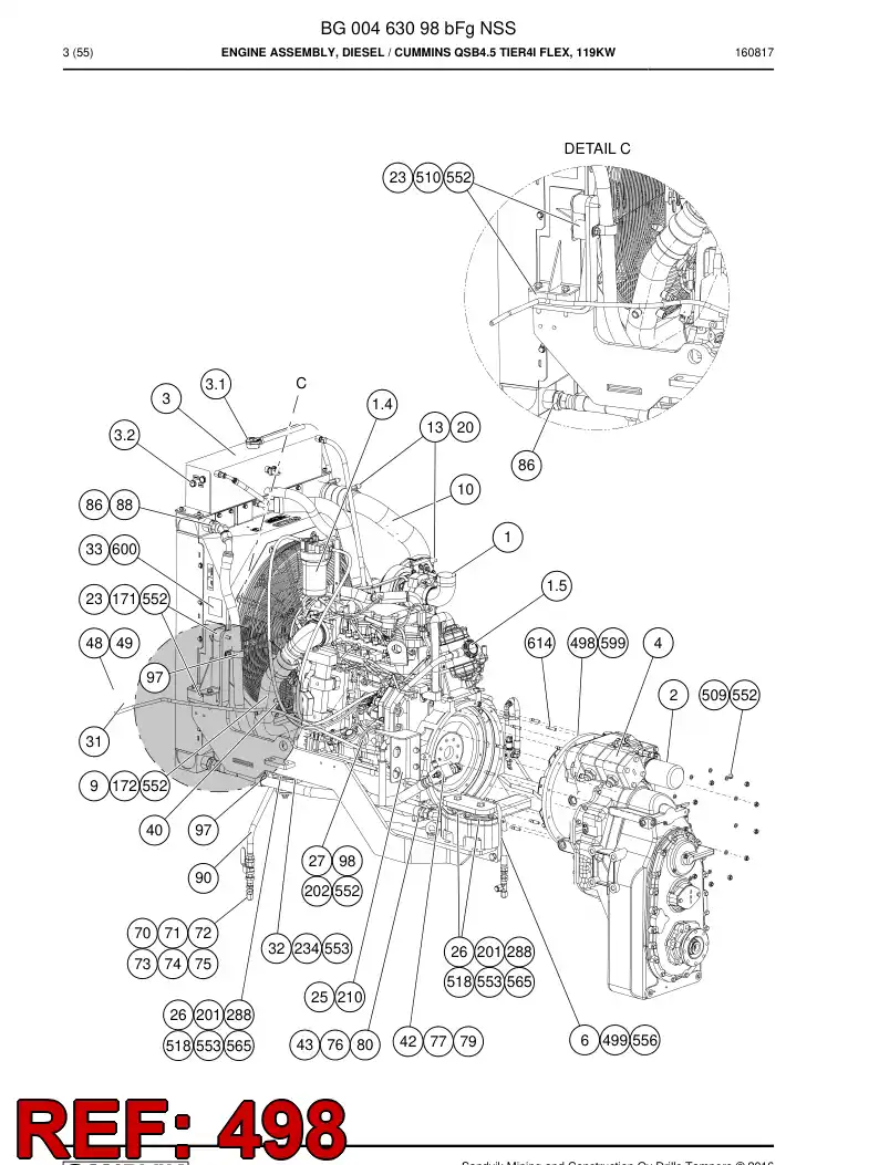 55215204 552 152 04 Screw - Sandvik Technical Drawing