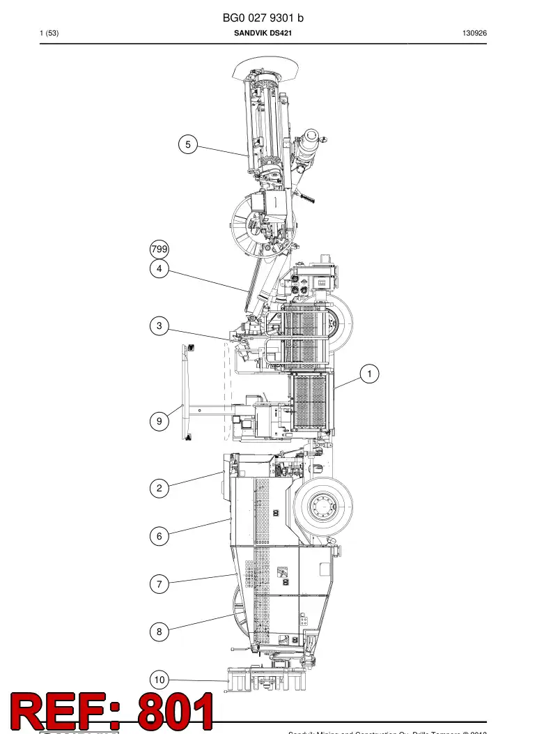 55215247i 552 152 47i Hosing Set - Sandvik Technical Drawing