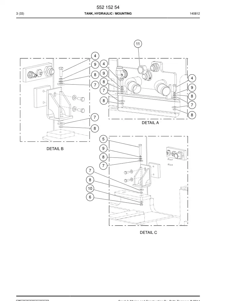 55215254 552 152 54 Tank, Hydraulic - Sandvik Technical Drawing