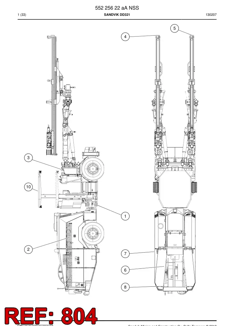55215278s 552 152 78s Hosing Set - Sandvik Technical Drawing