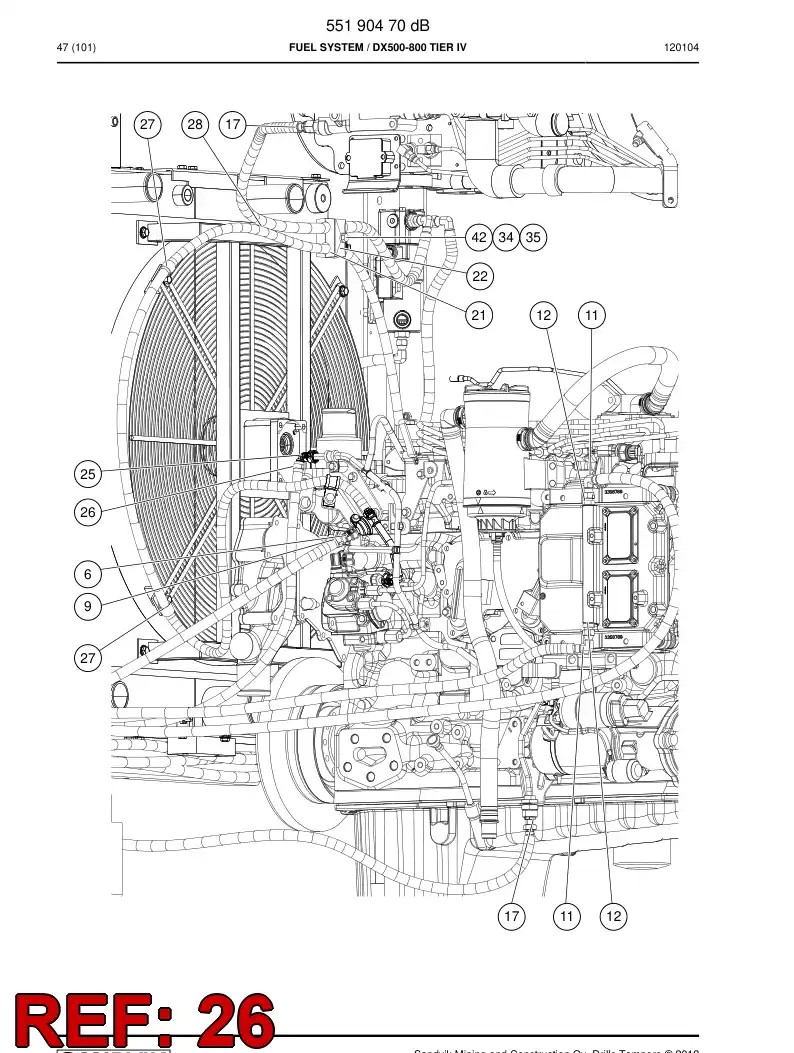 55215471 552 154 71 Clamp, Hose - Sandvik Technical Drawing