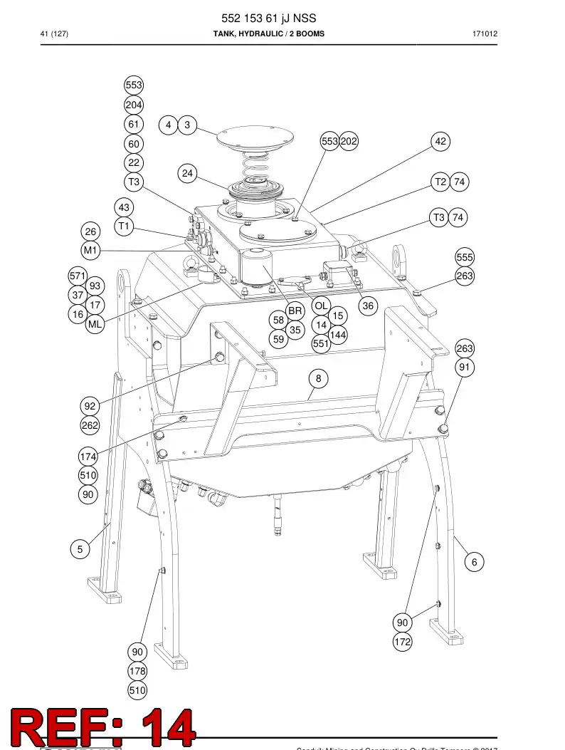 55215496 552 154 96 Plate - Sandvik Technical Drawing