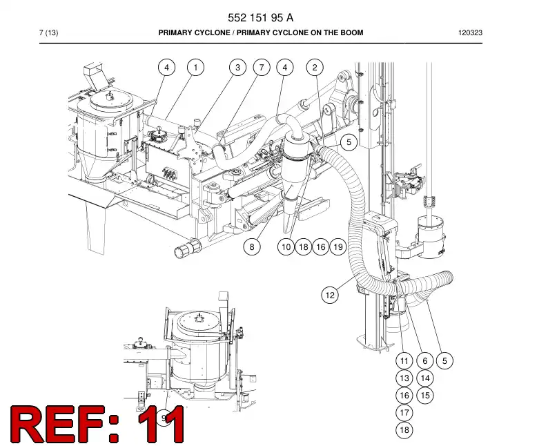 55215510 552 155 10 Support, Hose - Sandvik Technical Drawing