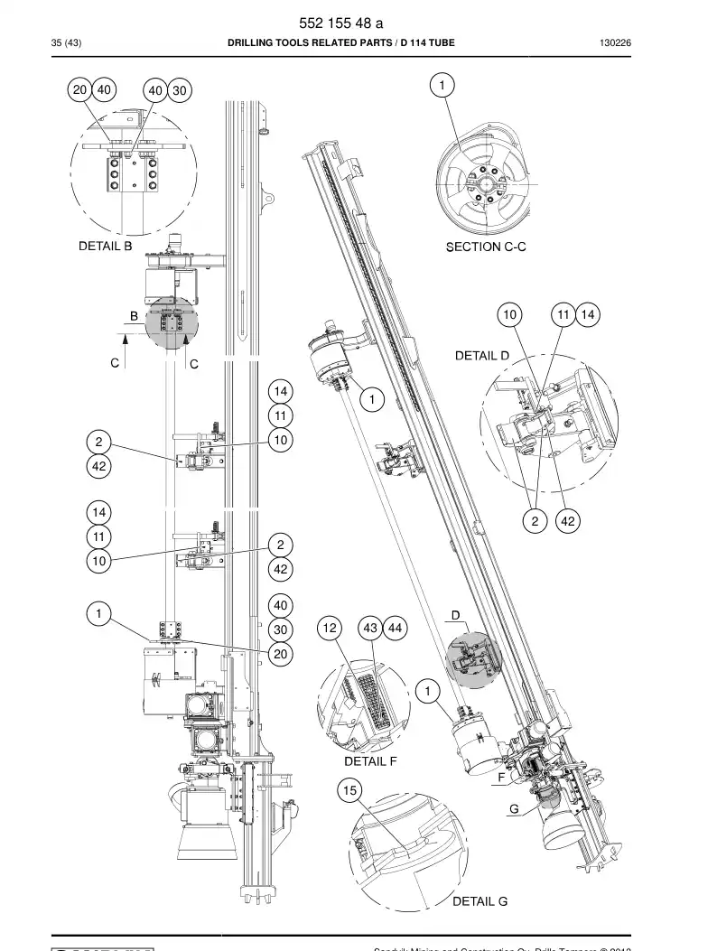 55215548a 552 155 48a Drilling tools related parts - Sandvik Technical Drawing