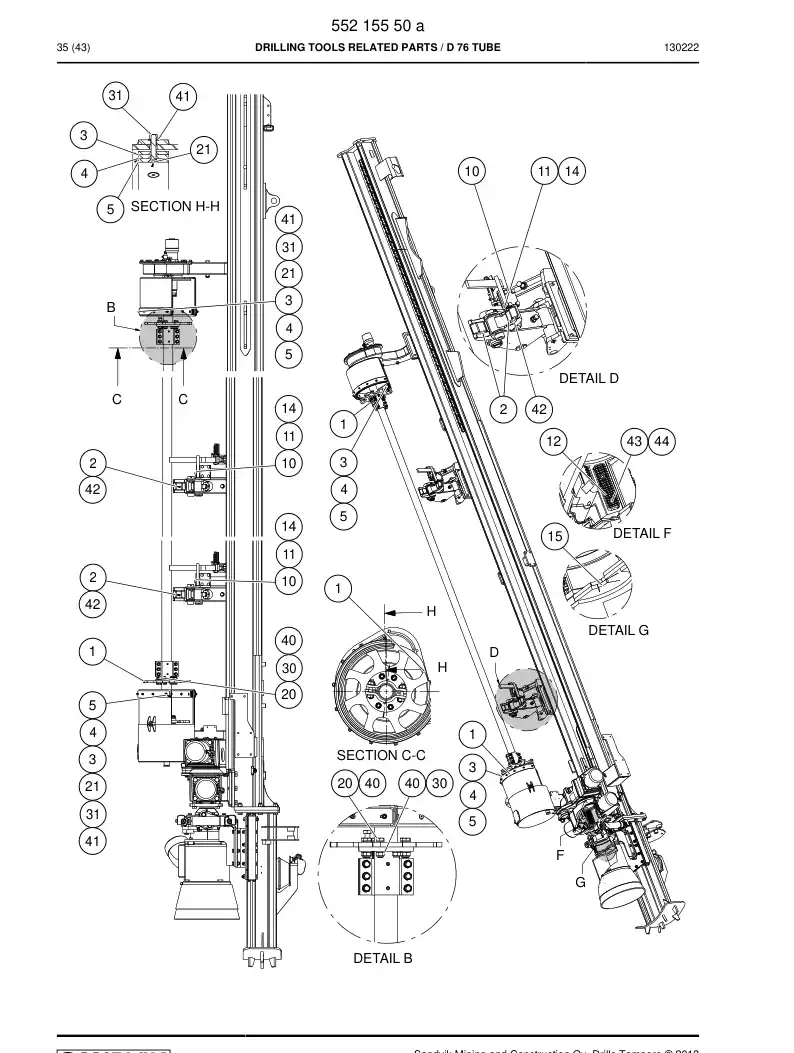 55215550a 552 155 50a Drilling tools related parts - Sandvik Technical Drawing