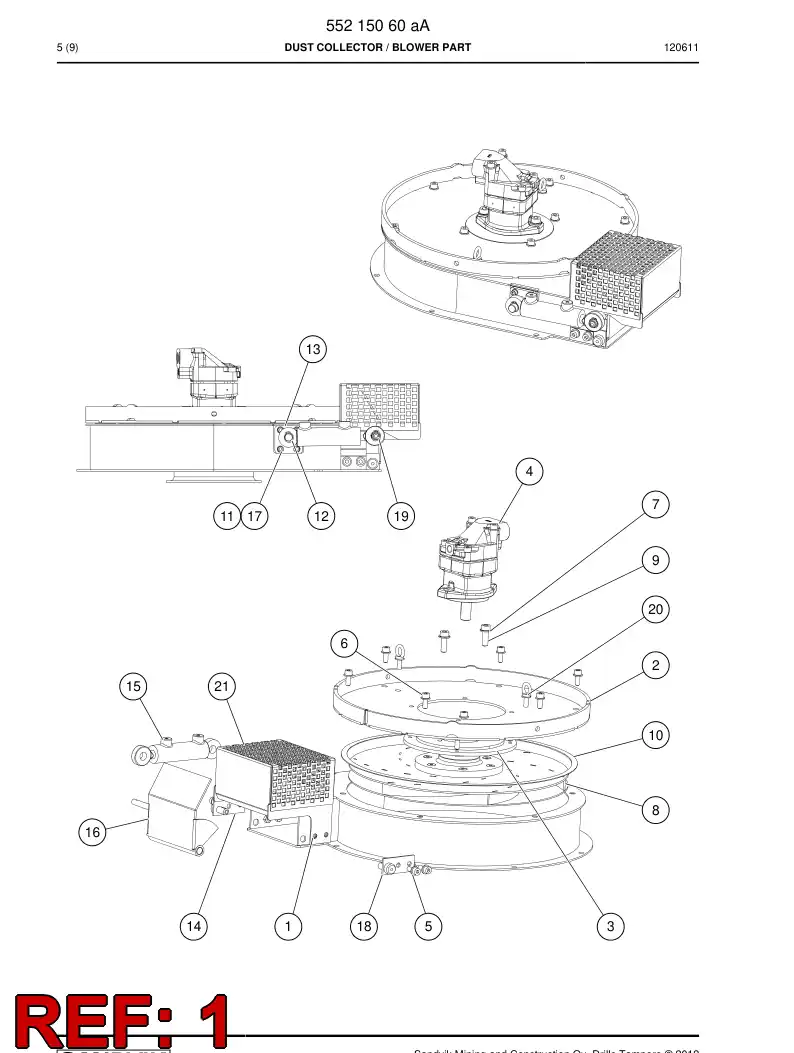 55215602 552 156 02 Cover - Sandvik Technical Drawing