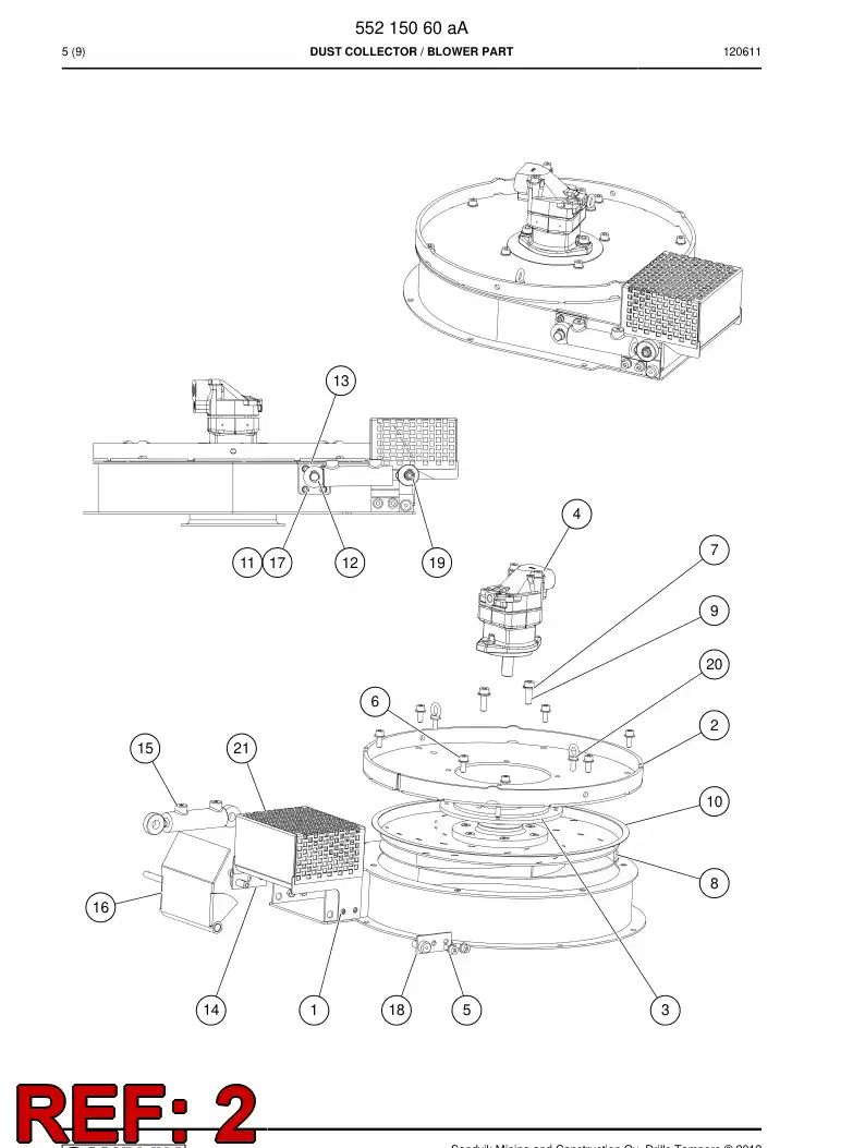 55215603 552 156 03 Cover - Sandvik Technical Drawing