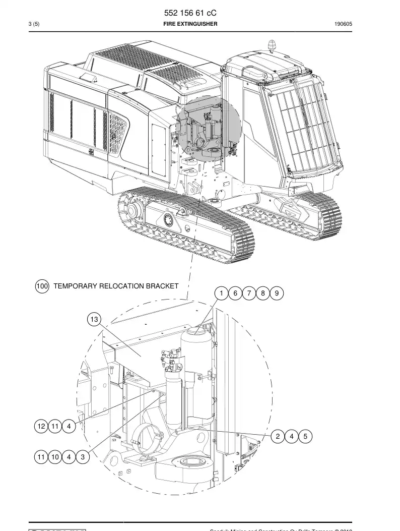 55215661c 552 156 61c Fire Extinguisher - Sandvik Technical Drawing