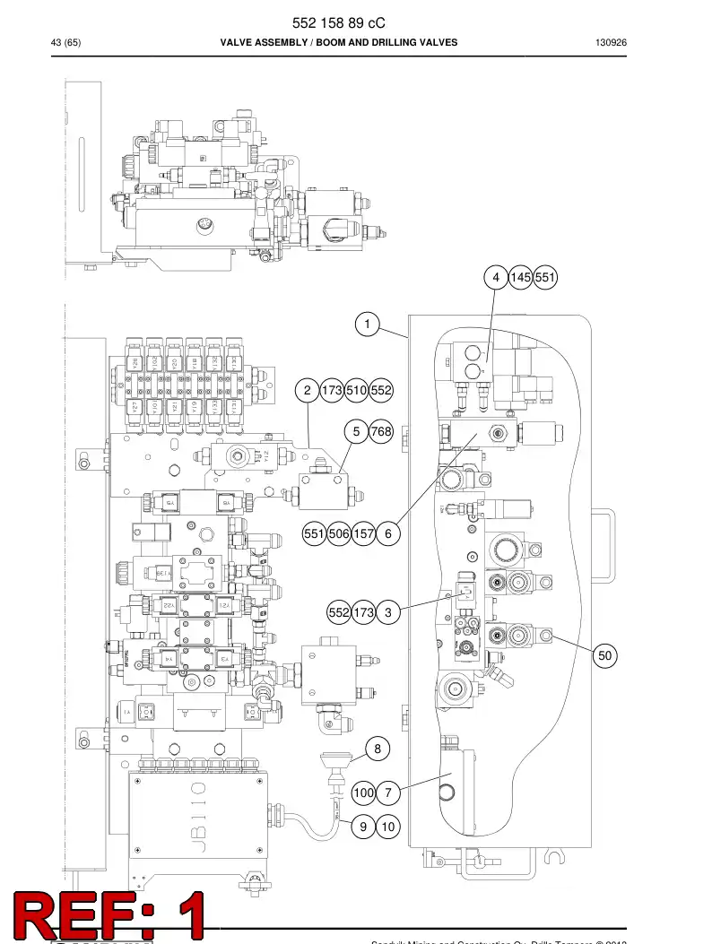 55215708 552 157 08 Housing Assembly - Sandvik Technical Drawing