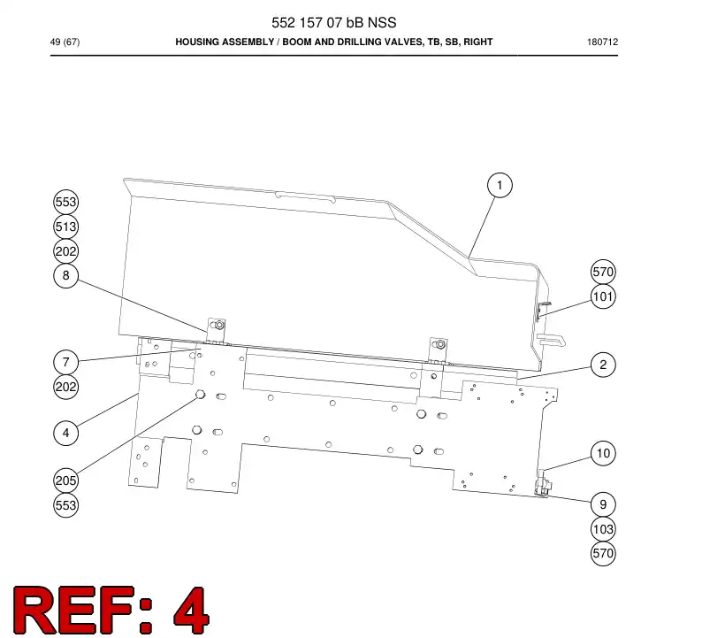 55215720c 552 157 20c Plate, Baseplate - Sandvik Technical Drawing