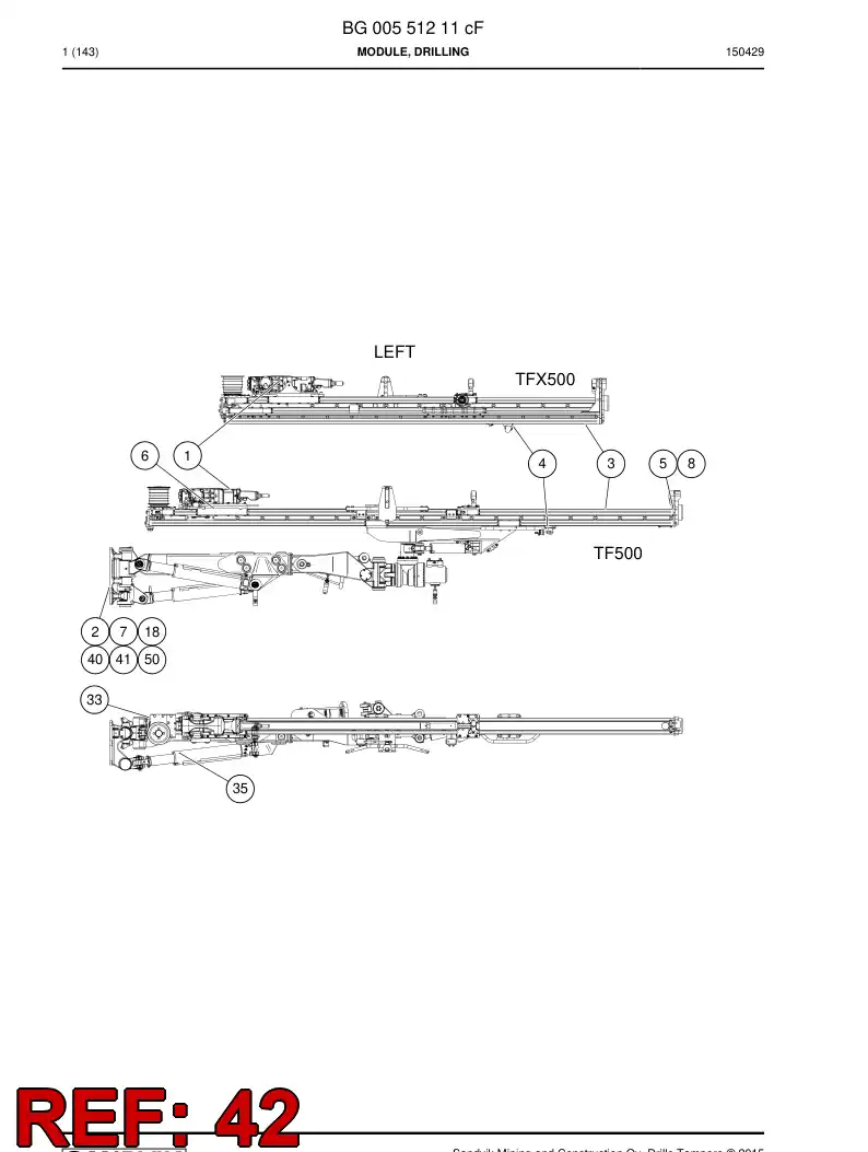 55215818 552 158 18 Cover, Hose - Sandvik Technical Drawing