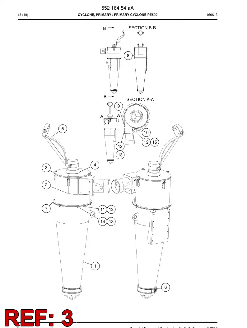 55215819 552 158 19 Top part - Sandvik Technical Drawing