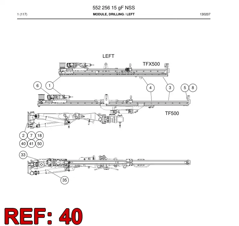 55215820 552 158 20 Cover, Hose - Sandvik Technical Drawing