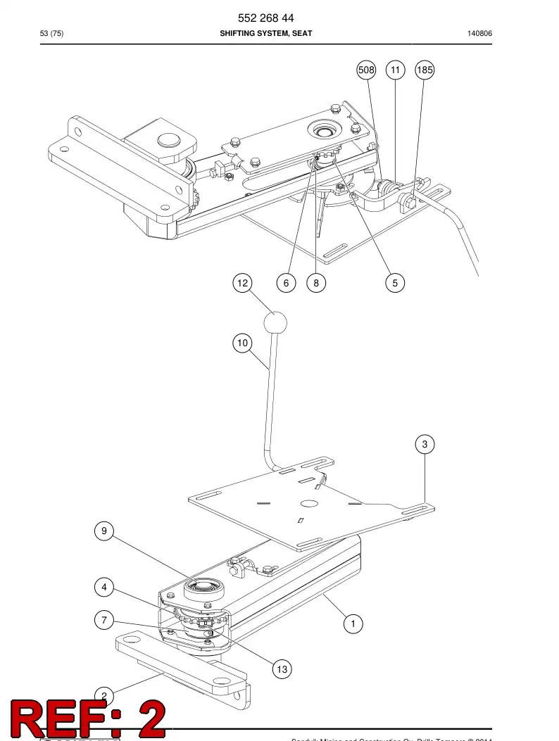 55215833 552 158 33 Bracket - Sandvik Technical Drawing