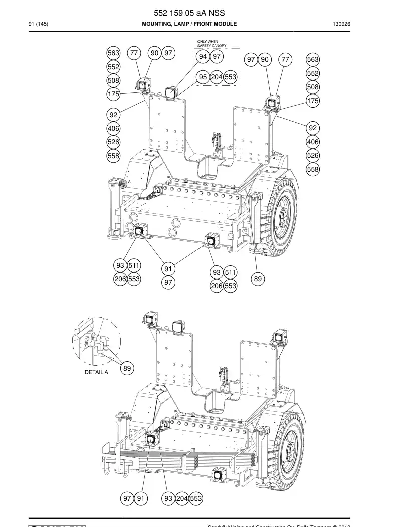 55215905a 552 159 05a Mounting, Lamp - Sandvik Technical Drawing