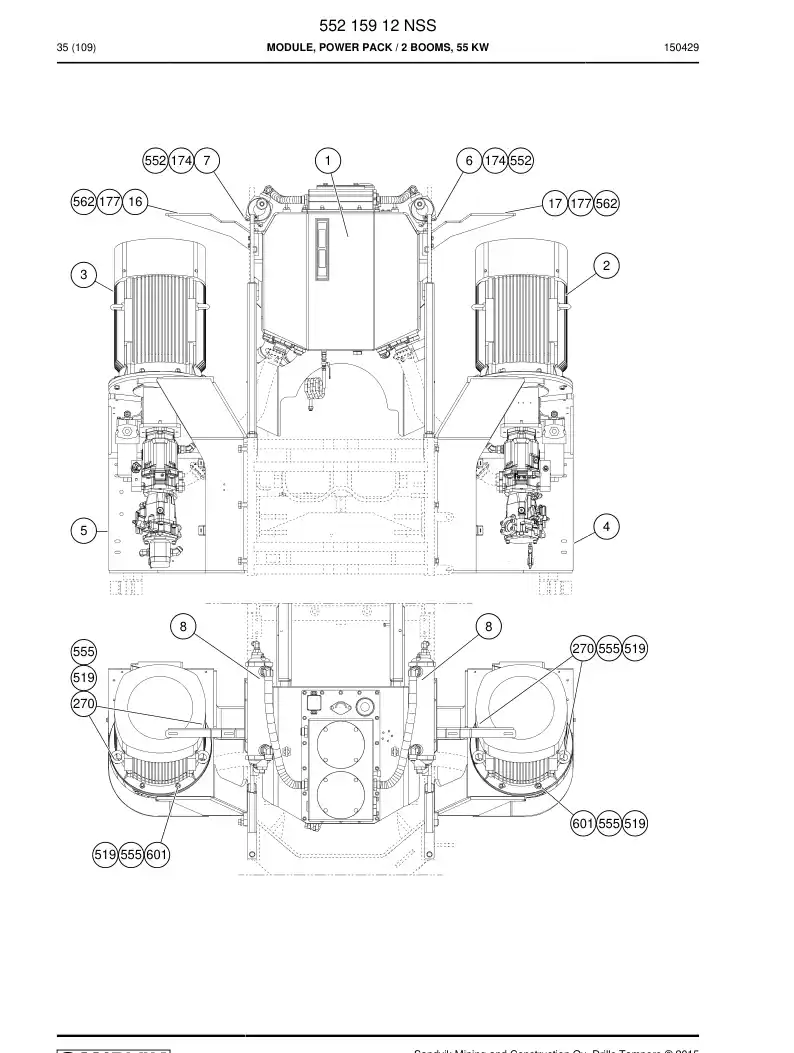 55215912 552 159 12 Module, Power Pack - Sandvik Technical Drawing