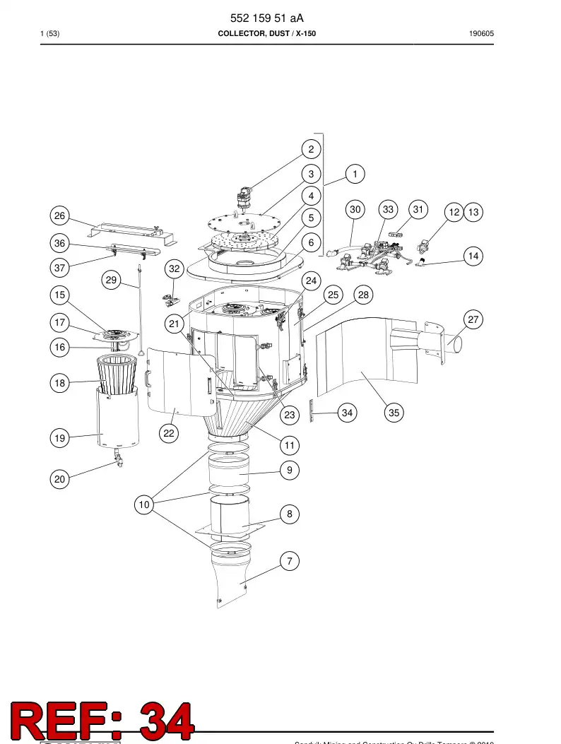 55215975 552 159 75 Clip - Sandvik Technical Drawing