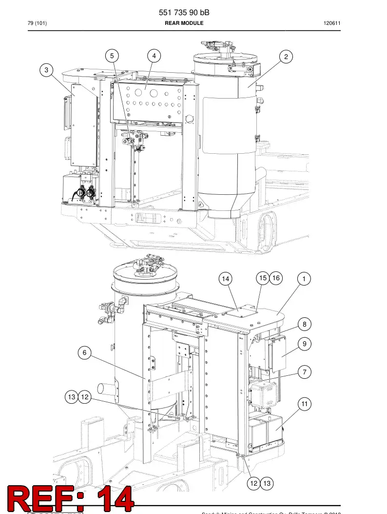 55216037 552 160 37 Cover - Sandvik Technical Drawing
