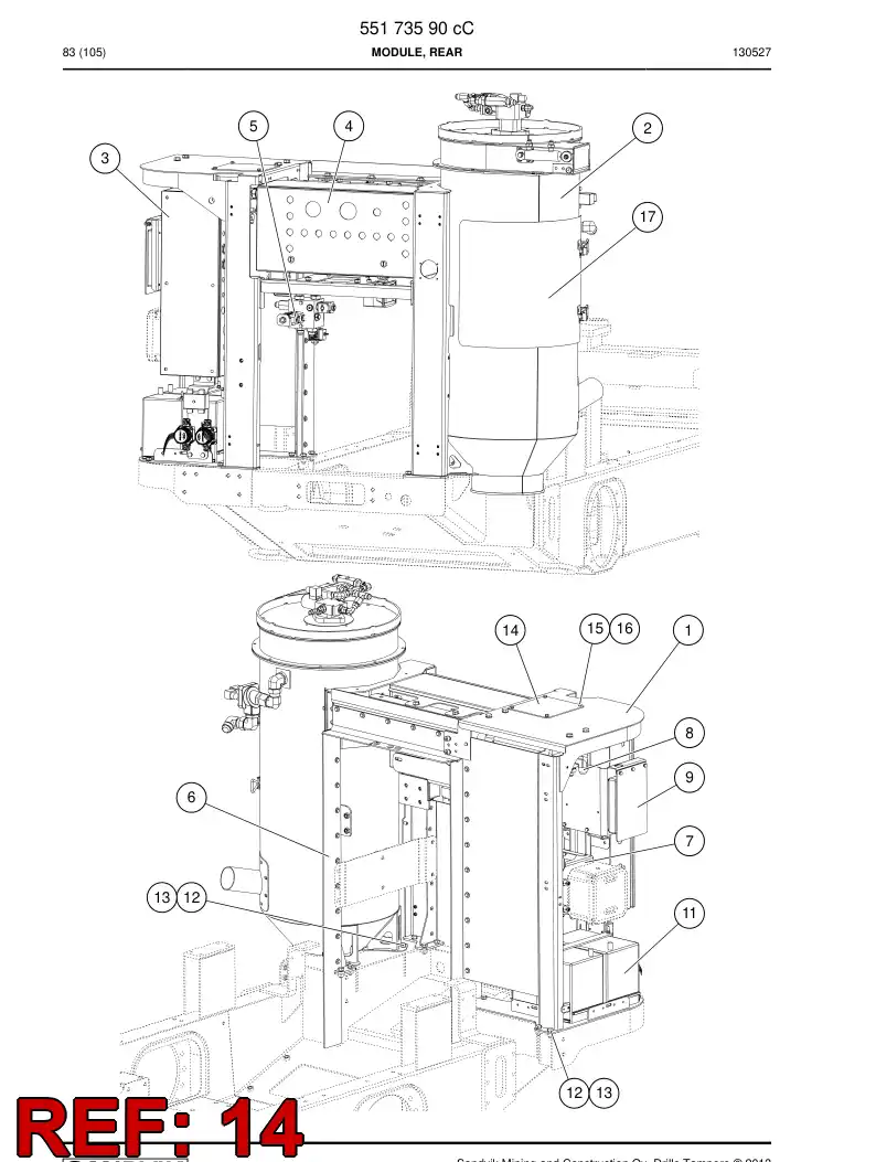 55216037a 552 160 37a Cover - Sandvik Technical Drawing