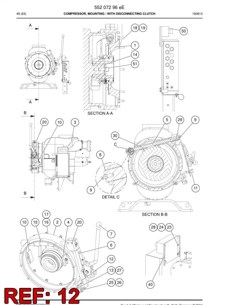 55216056a 552 160 56a Bracket - Sandvik Technical Drawing