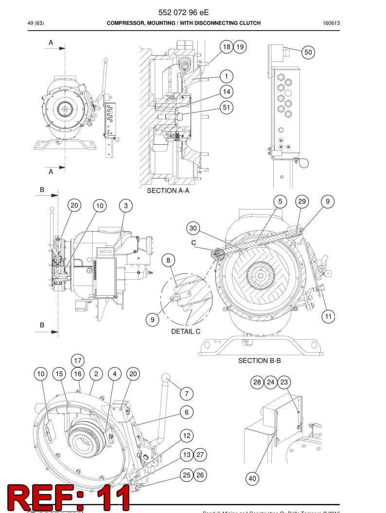 55216057 552 160 57 Pin, Locking - Sandvik Technical Drawing