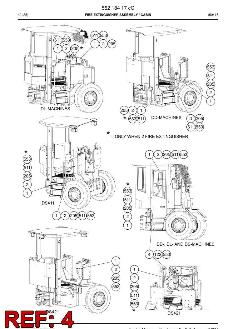 55216198b 552 161 98b Plate, Mounting - Sandvik Technical Drawing