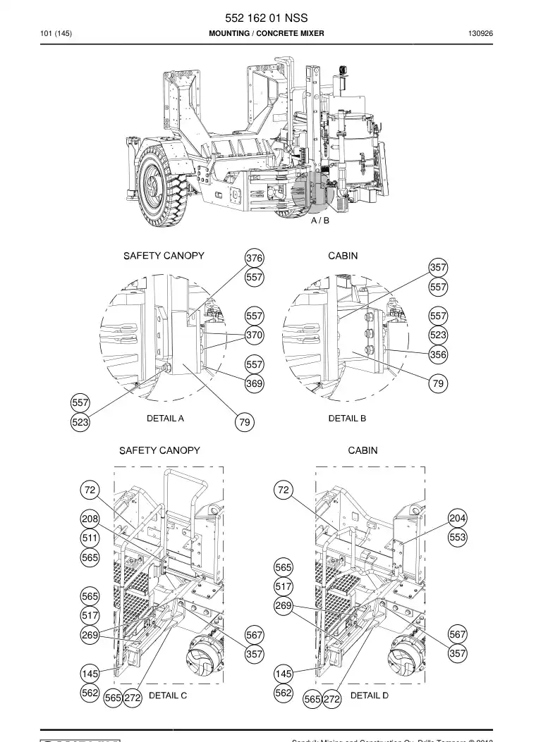 55216201 552 162 01 Mounting - Sandvik Technical Drawing
